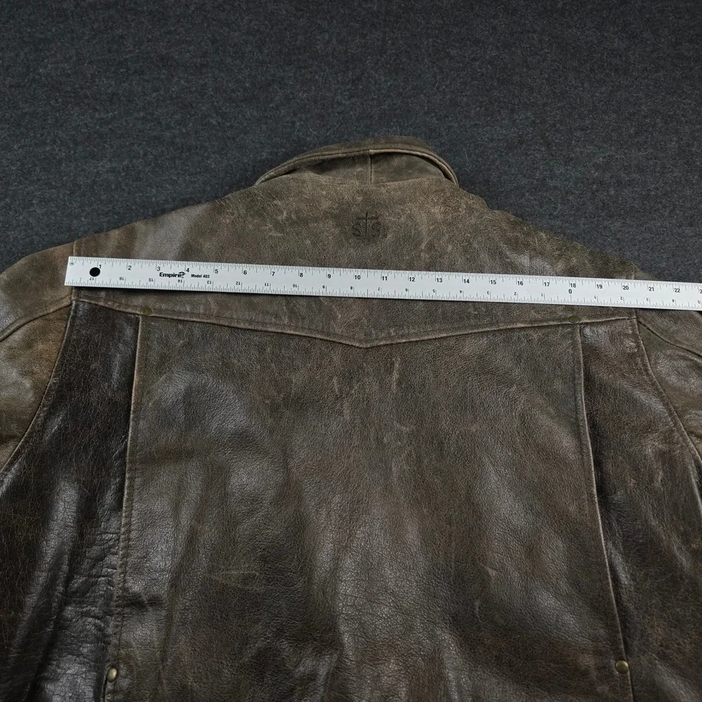 STS Ranch Wear Rifleman Distressed Brown Leather Jacket Concealed Carry Men's XL
